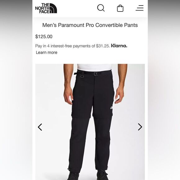 Northface Men’s Convertible Pants - Picture 1 of 12